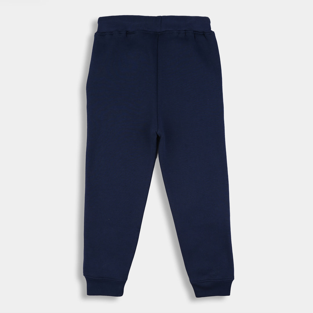 Boys Fleece Pajama Basic-NAVY