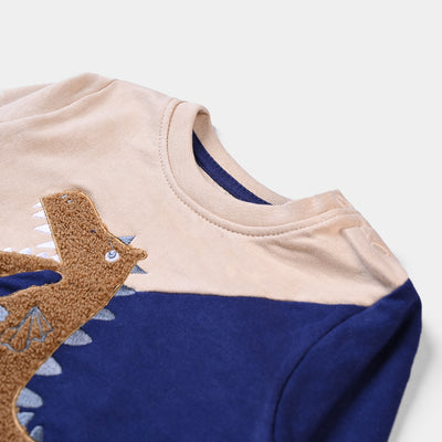 Infant Boy's Cotton Sweatshirt Dino-Navy Blue