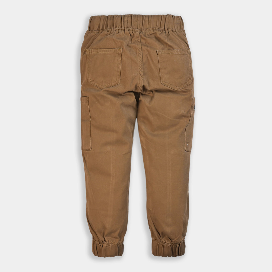 Boys Cotton Pant Be Fear Less-KHAKI