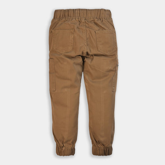 Boys Cotton Pant Be Fear Less-KHAKI