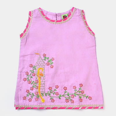 Infant Girls Jacquard 3PCs Suit Princess-Pale Pink