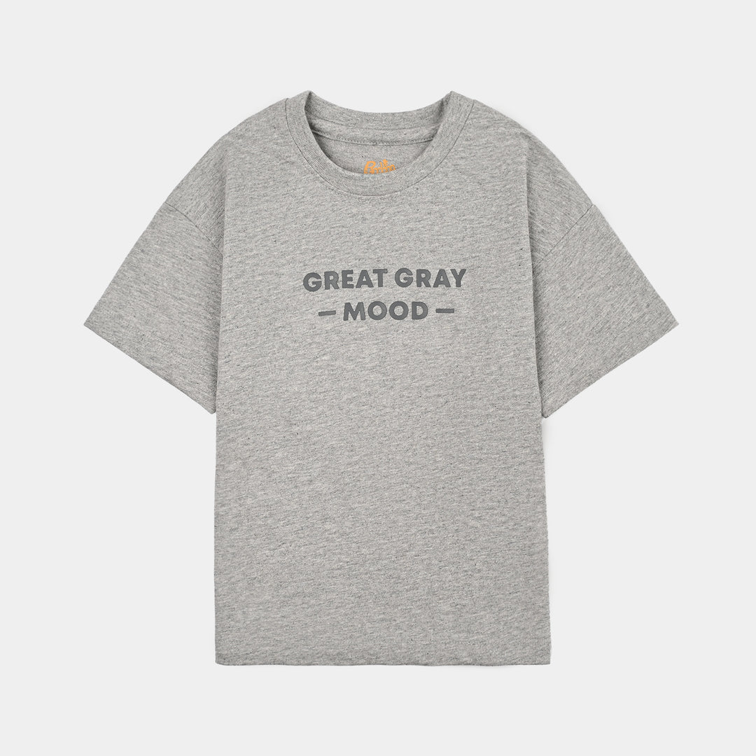Boys Cotton Jersey T-Shirt H/S Grey Mood-Heater.Grey