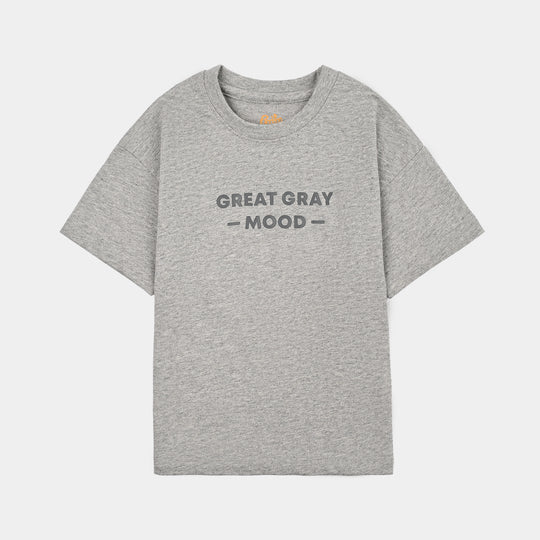 Boys Cotton Jersey T-Shirt H/S Grey Mood-Heater.Grey