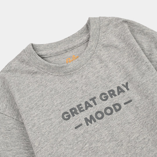 Boys Cotton Jersey T-Shirt H/S Grey Mood-Heater.Grey