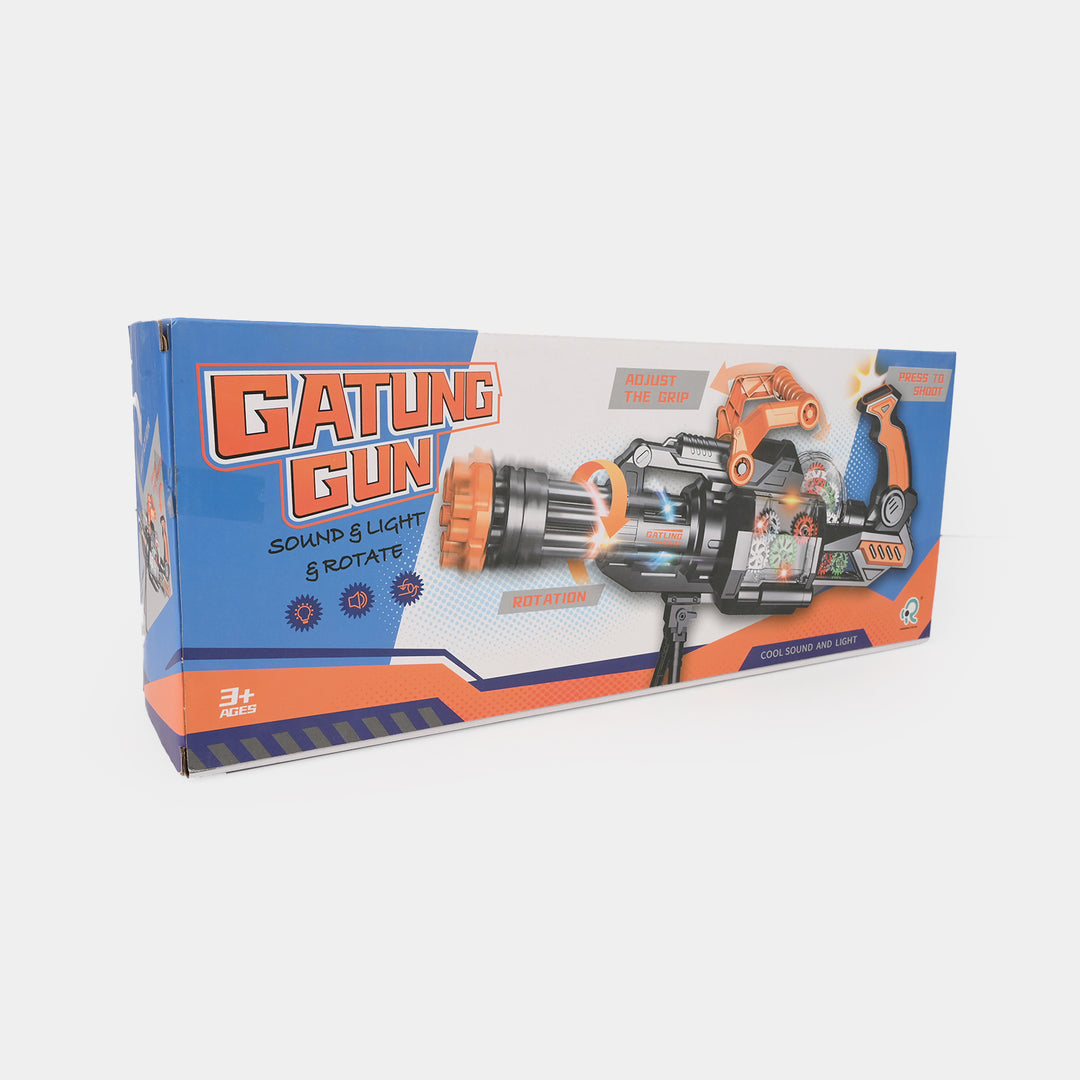 Rotating Barrel Gatling-Style Toy Blaster With Lights & Sounds