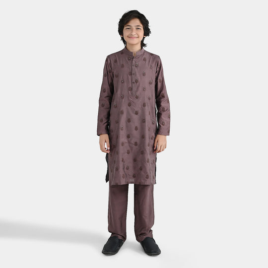 Boys Poly Cotton 2Piece Suit (Jagmag) - BROWN