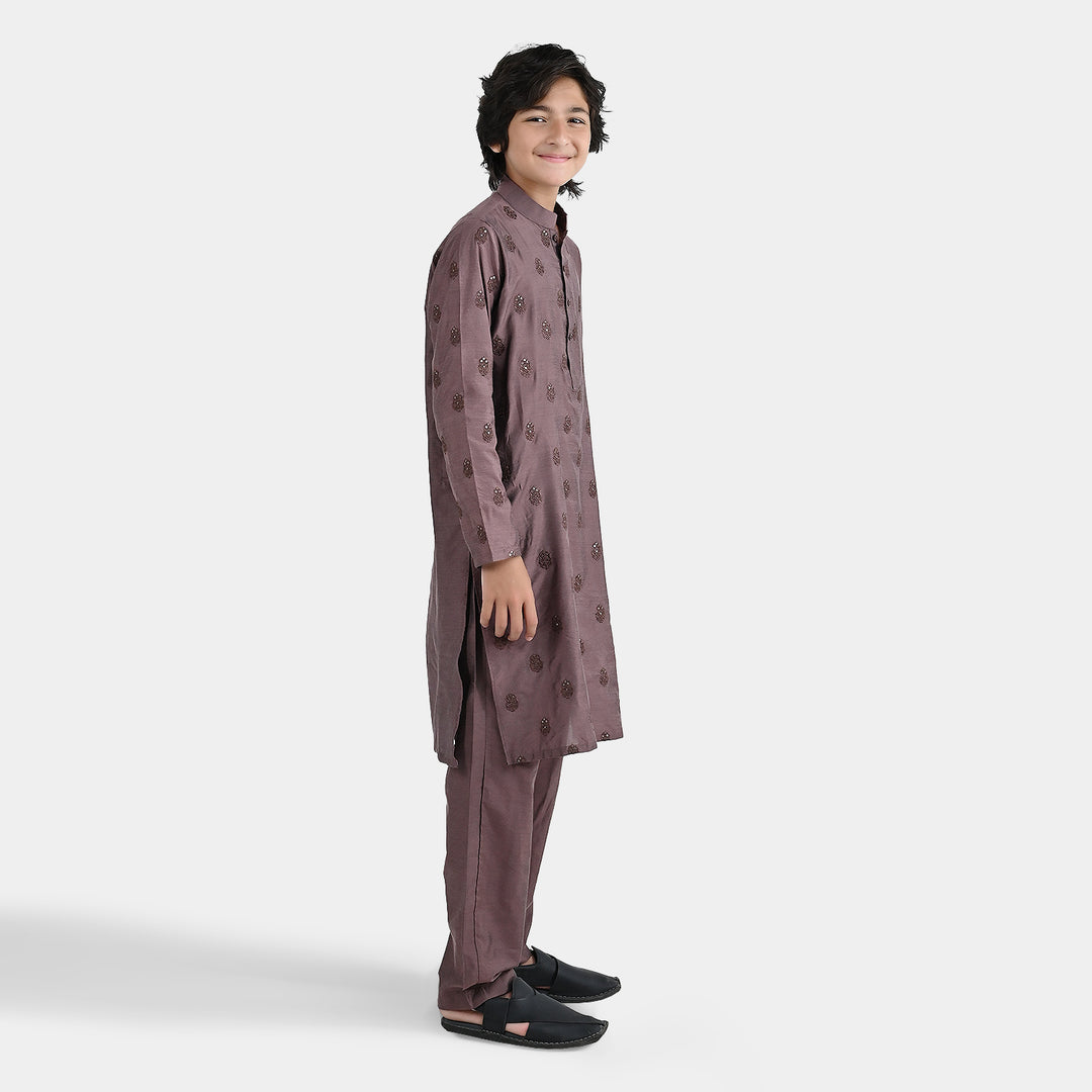 Boys Poly Cotton 2Piece Suit (Jagmag) - BROWN
