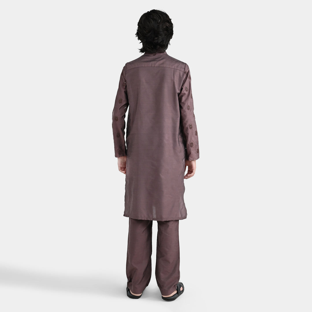 Boys Poly Cotton 2Piece Suit (Jagmag) - BROWN