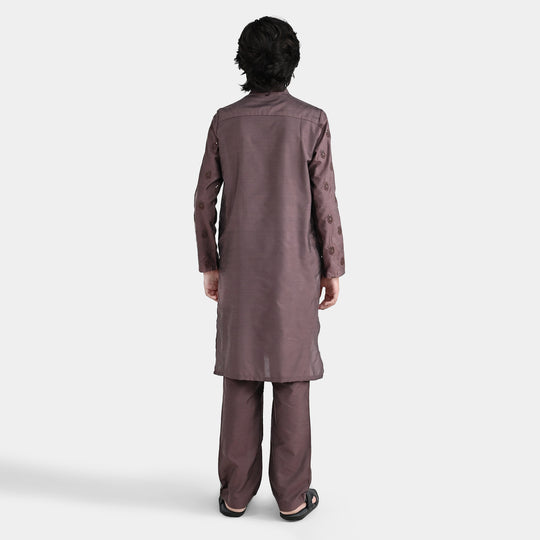 Boys Poly Cotton 2Piece Suit (Jagmag) - BROWN