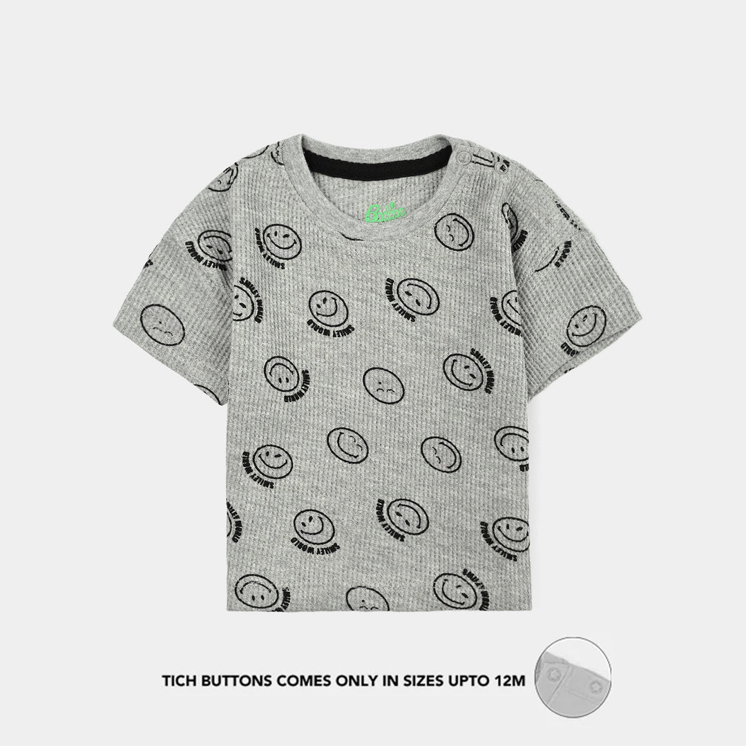 Infant Boys Thermal T-Shirt H/S Smiley-Heater.Grey