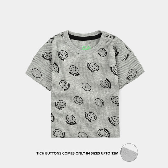 Infant Boys Thermal T-Shirt H/S Smiley-Heater.Grey