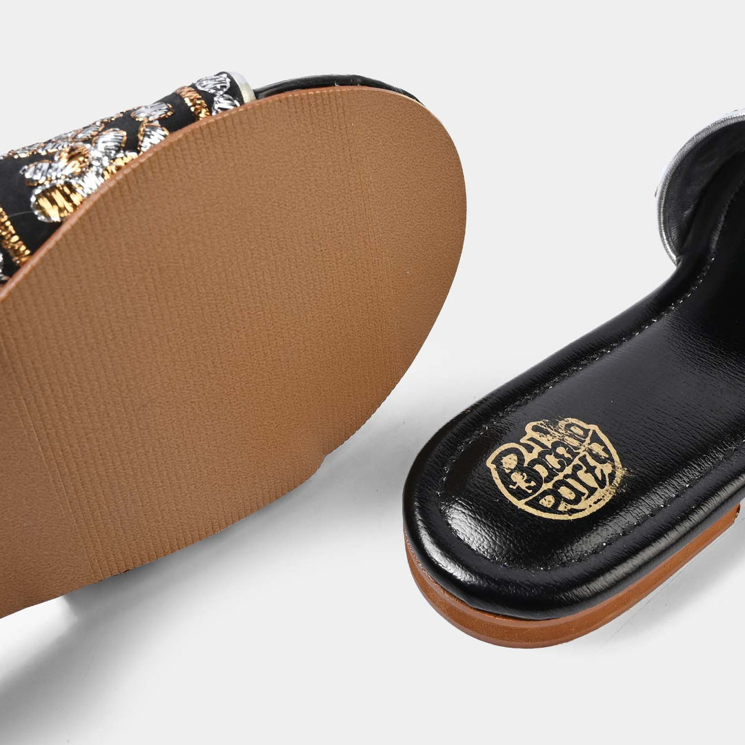Girls Slipper TA-005-BLACK