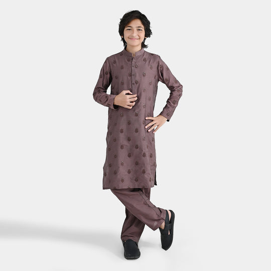 Boys Poly Cotton 2Piece Suit (Jagmag) - BROWN