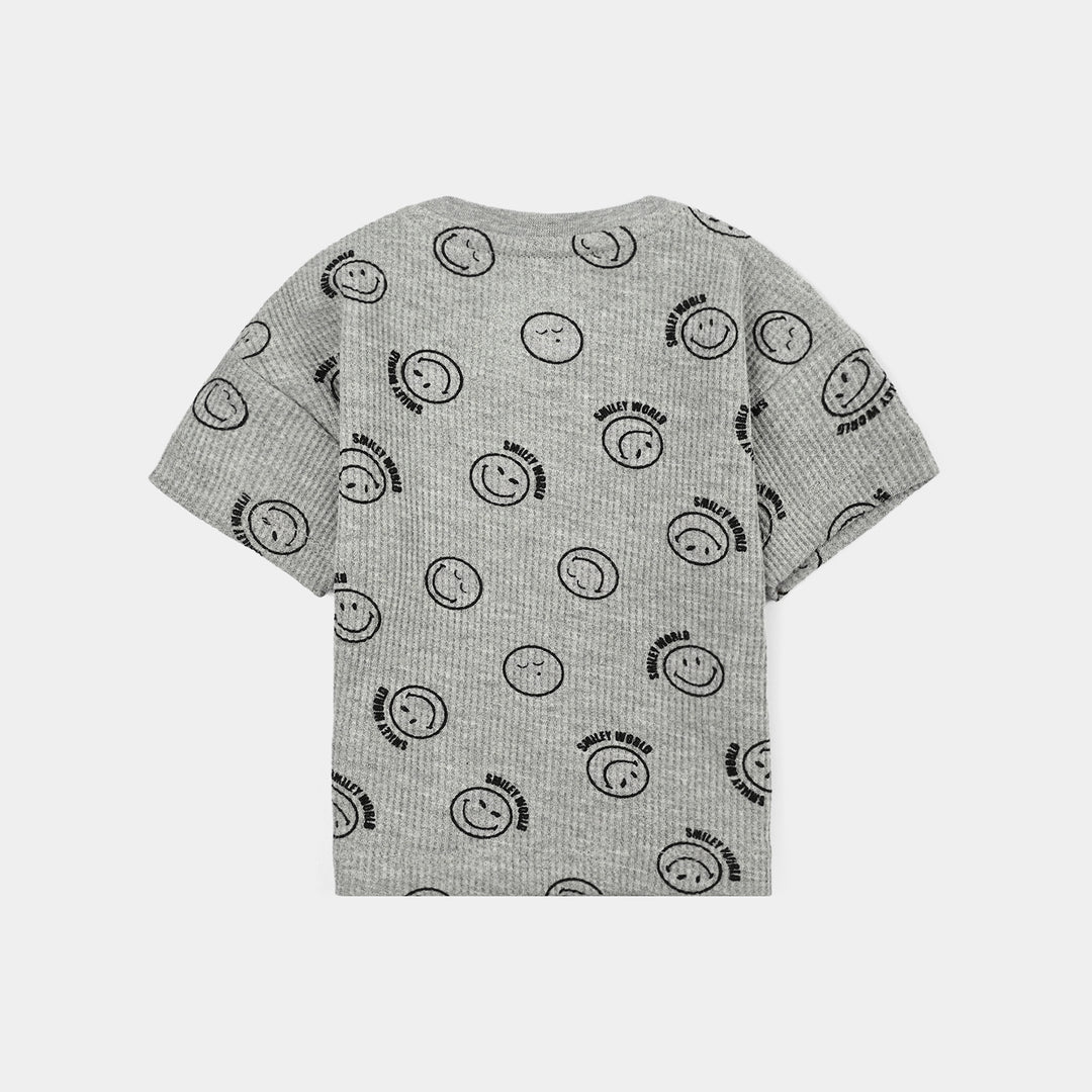 Infant Boys Thermal T-Shirt H/S Smiley-Heater.Grey