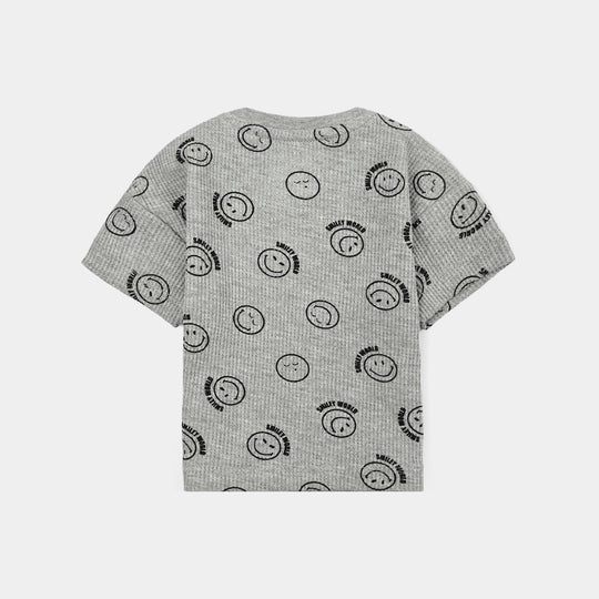Infant Boys Thermal T-Shirt H/S Smiley-Heater.Grey
