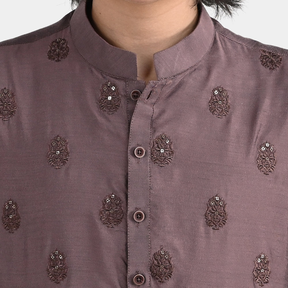 Boys Poly Cotton 2Piece Suit (Jagmag) - BROWN