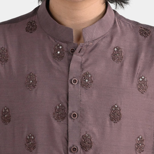 Boys Poly Cotton 2Piece Suit (Jagmag) - BROWN