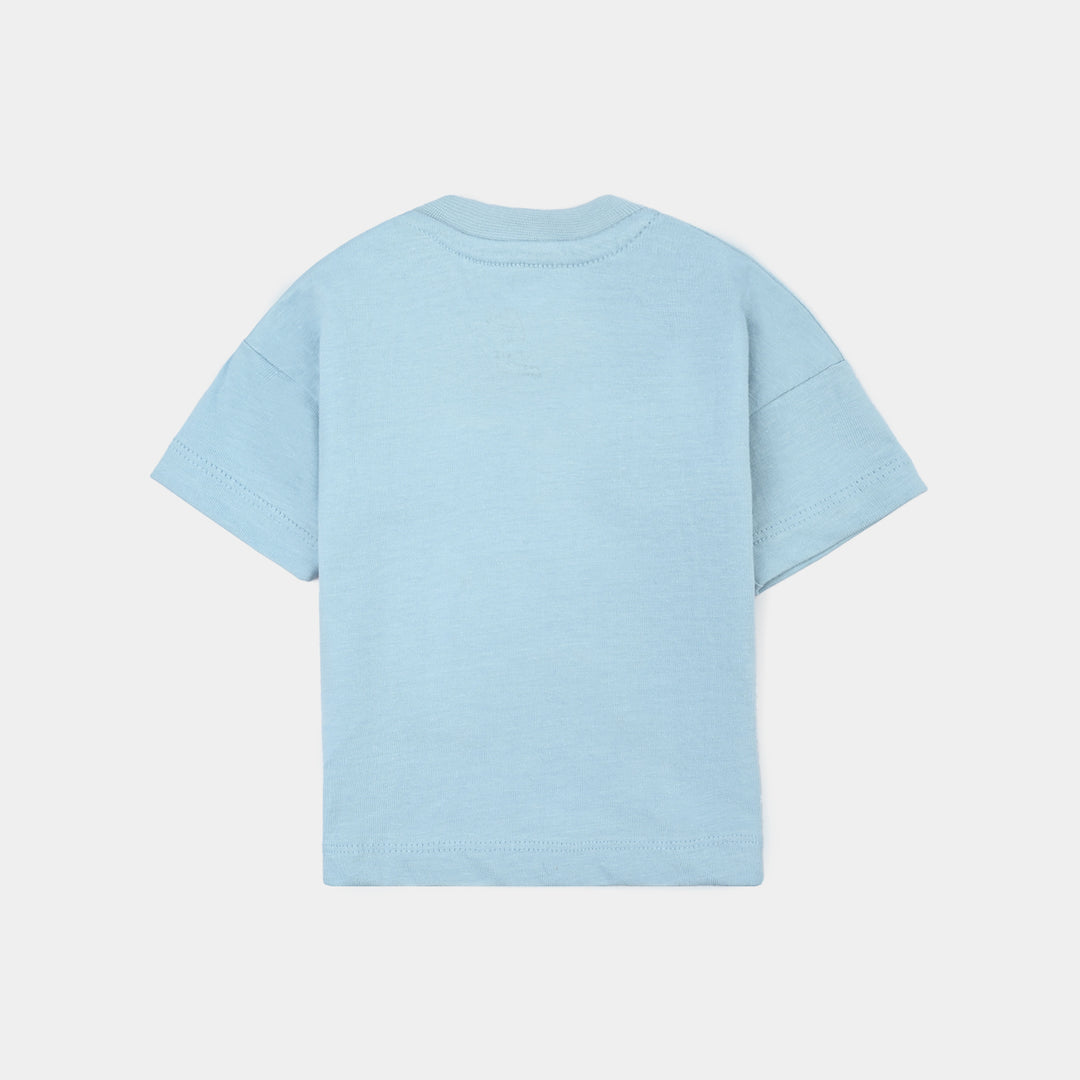 Infant Girls Jersey/Terry T-Shirt H/S Unicorn-Blue