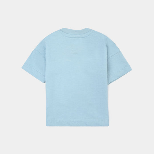 Infant Girls Jersey/Terry T-Shirt H/S Unicorn-Blue