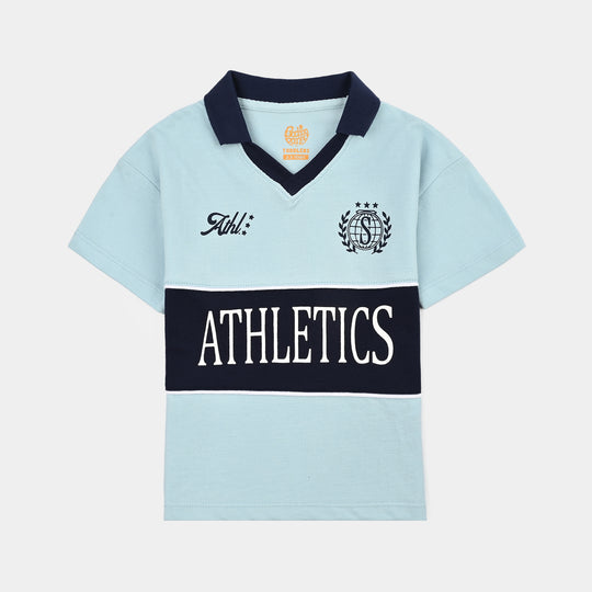 Boys Cotton PK Polo Athletics-Blue
