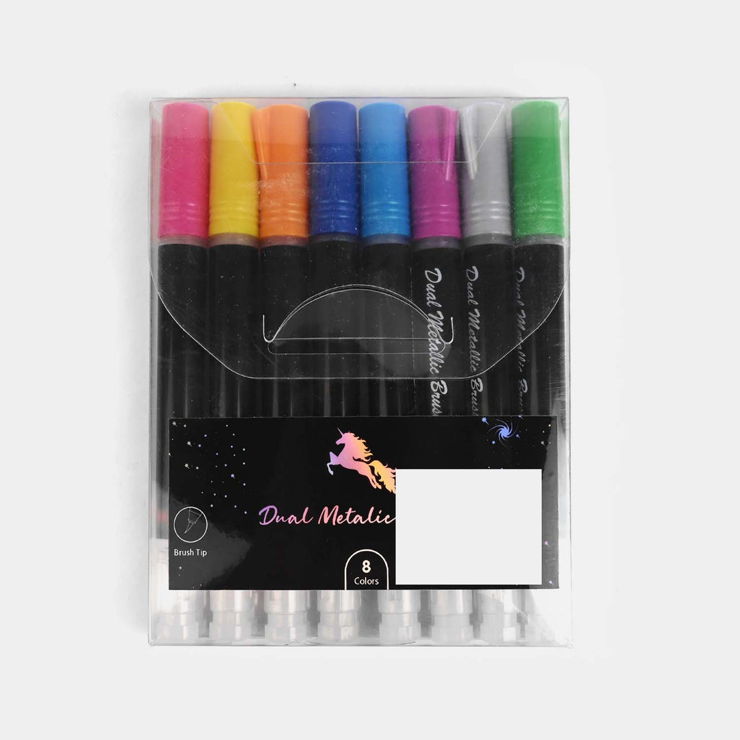 Dual Metallic Brush Pen Set 8Pcs