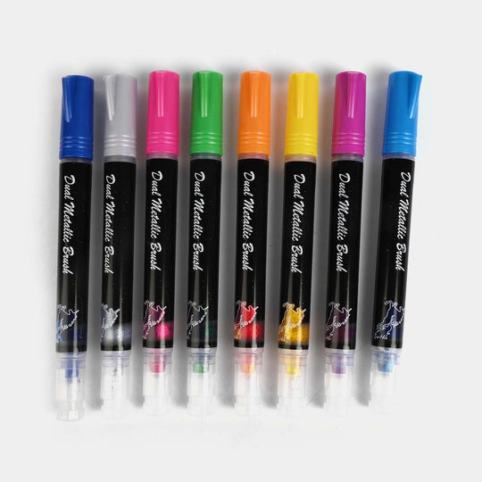 Dual Metallic Brush Pen Set 8Pcs