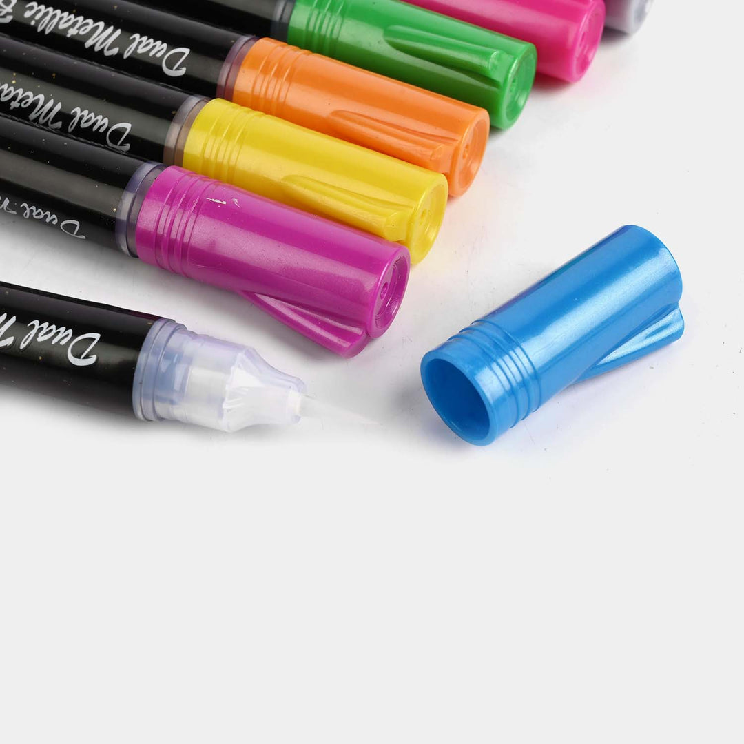 Dual Metallic Brush Pen Set 8Pcs