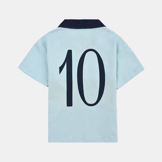 Boys Cotton PK Polo Athletics-Blue