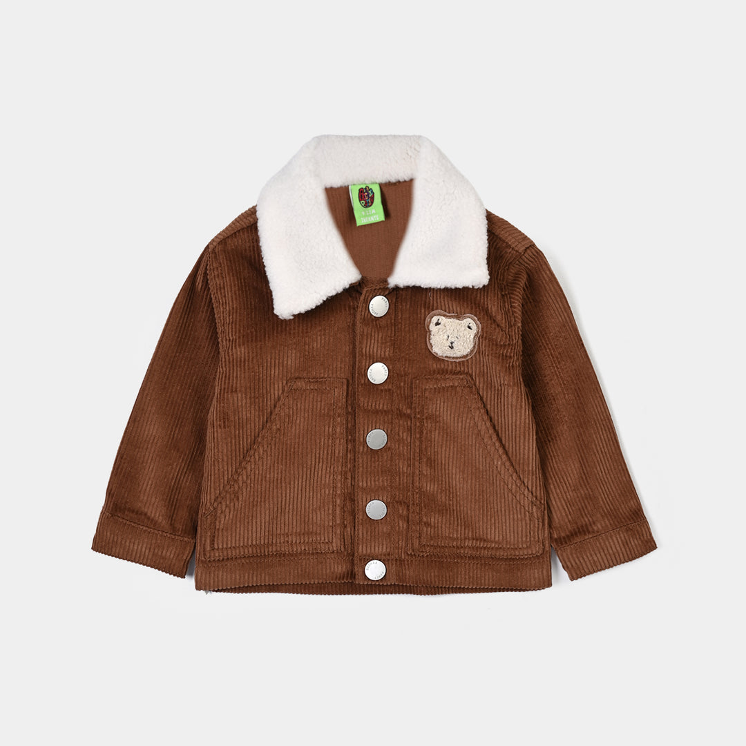 Infant Boys Corduroy Jacket Bear-BROWN