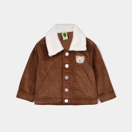 Infant Boys Corduroy Jacket Bear-BROWN