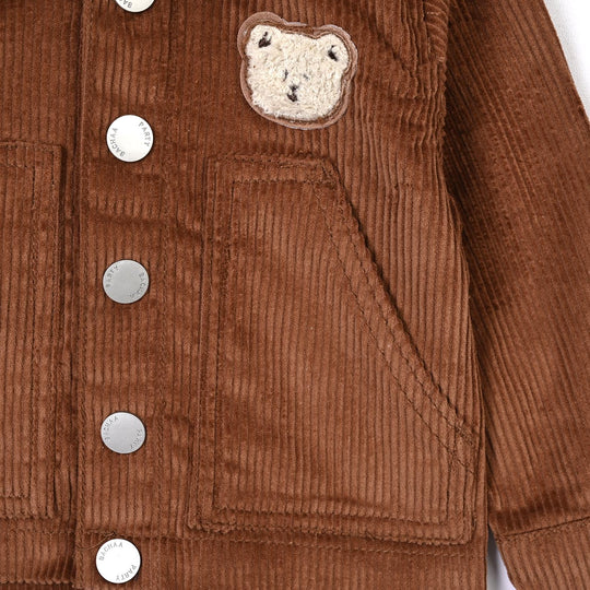Infant Boys Corduroy Jacket Bear-BROWN
