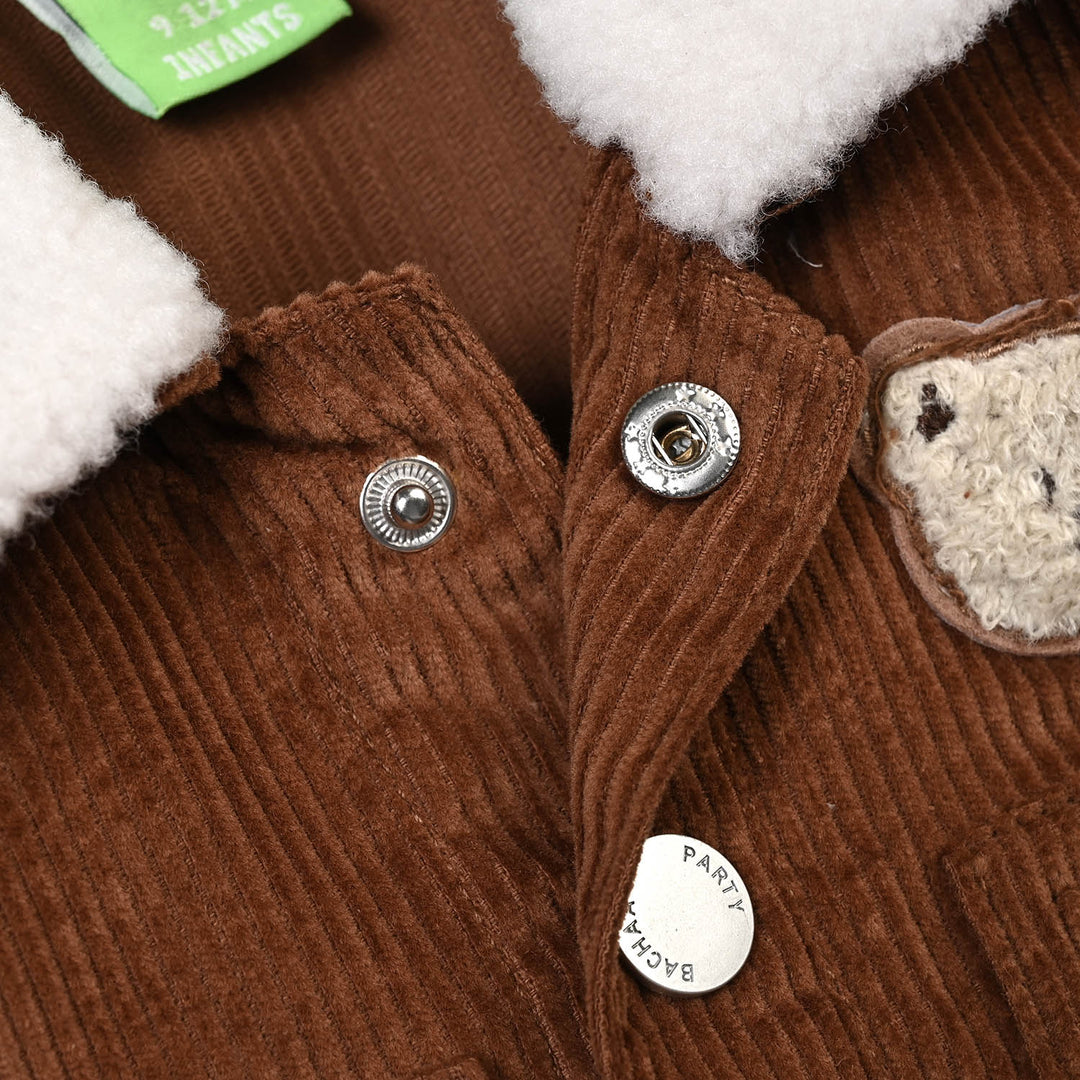 Infant Boys Corduroy Jacket Bear-BROWN