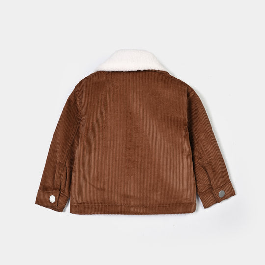 Infant Boys Corduroy Jacket Bear-BROWN