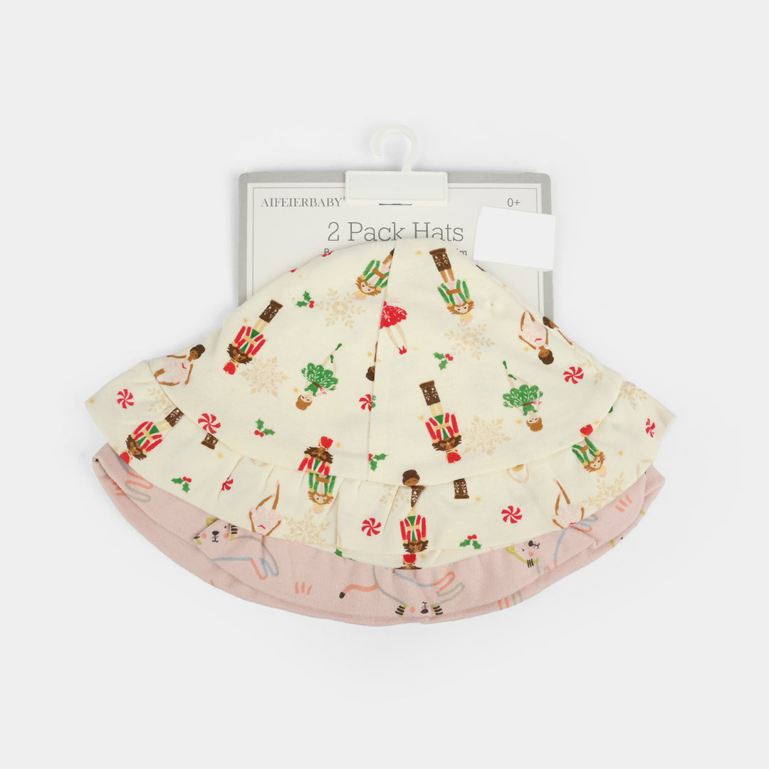 2-Piece Soft Cotton Baby Cap/Hat | 0M+