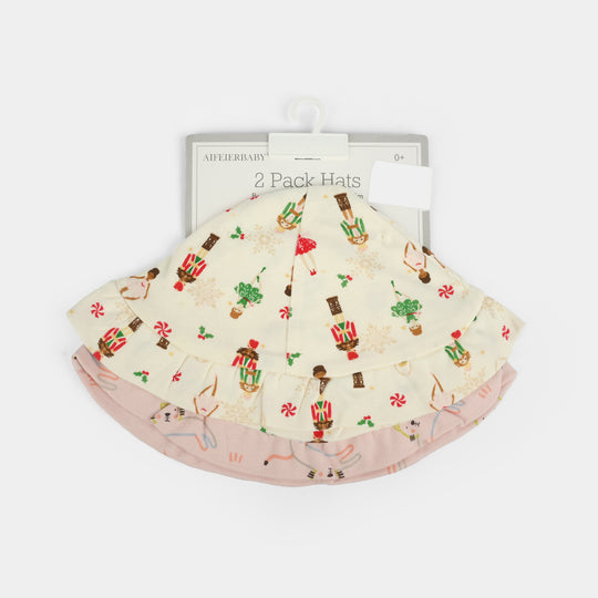 2-Piece Soft Cotton Baby Cap/Hat | 0M+