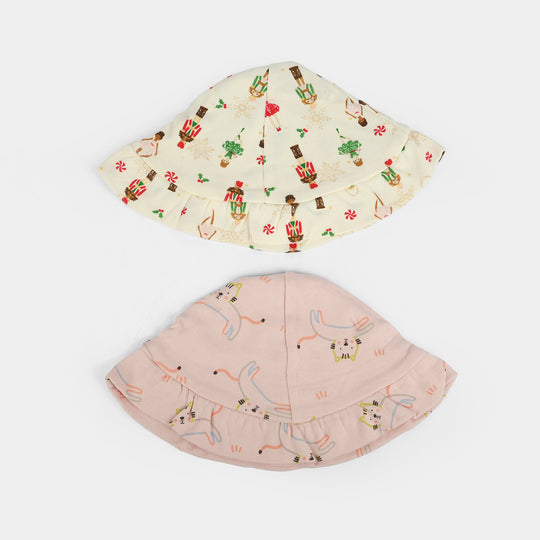 2-Piece Soft Cotton Baby Cap/Hat | 0M+