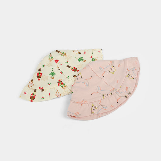 2-Piece Soft Cotton Baby Cap/Hat | 0M+