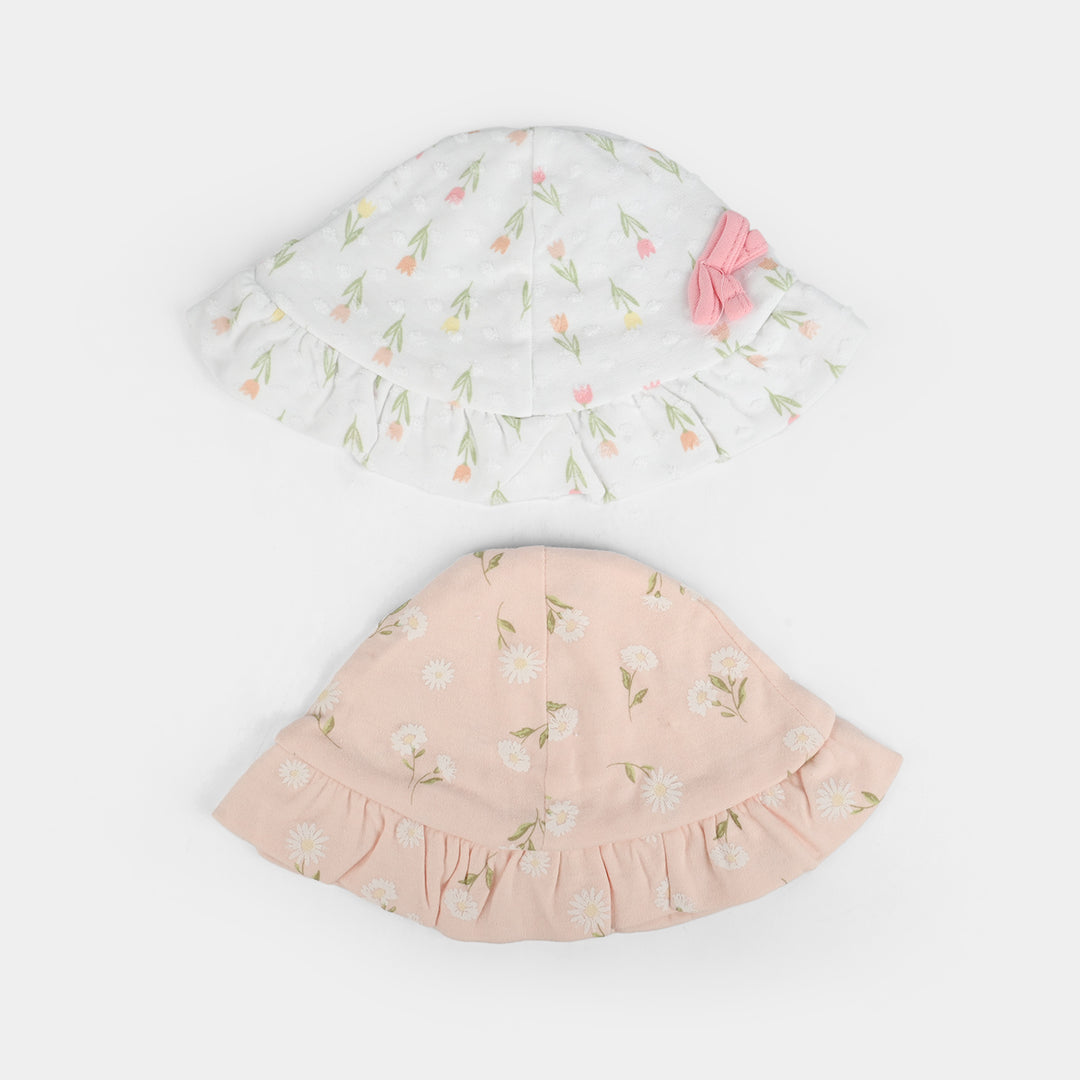 2-Piece Soft Cotton Baby Cap/Hat | 0M+