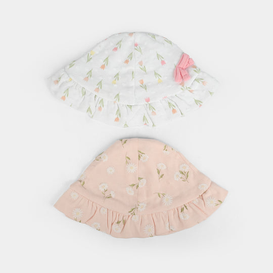 2-Piece Soft Cotton Baby Cap/Hat | 0M+