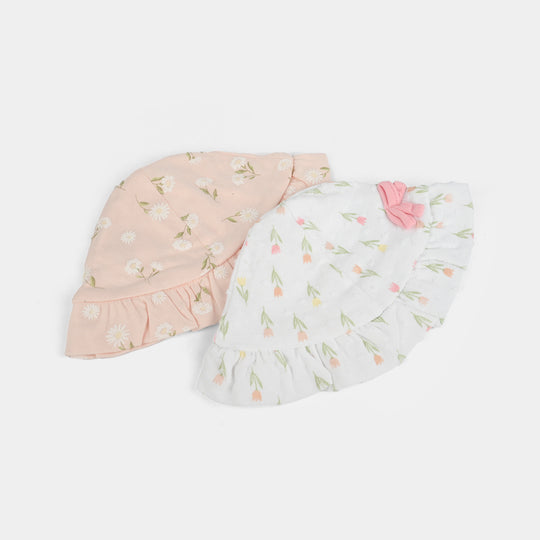 2-Piece Soft Cotton Baby Cap/Hat | 0M+