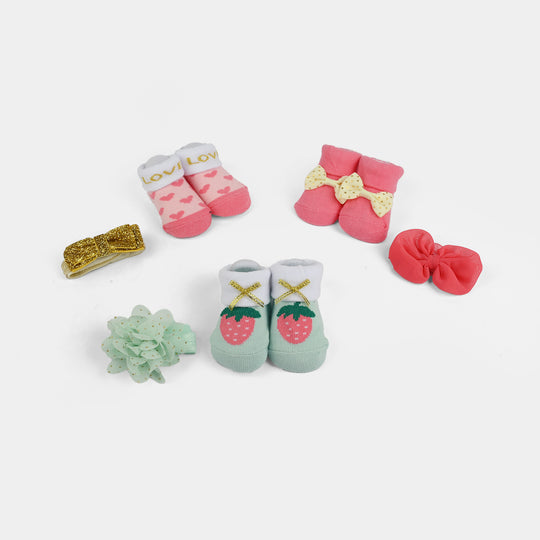 Baby Girl Socks & Headband Set