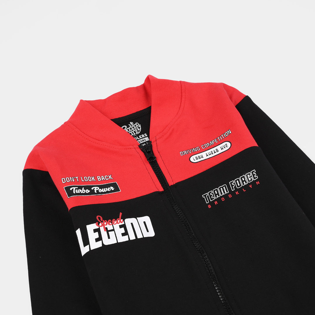 Boys Jersey/Terry 2 Piece Suit Team Force-Back/Red