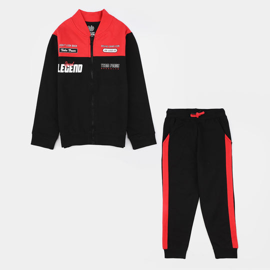 Boys Jersey/Terry 2 Piece Suit Team Force-Back/Red