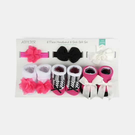 Baby Girl Socks & Headband Set