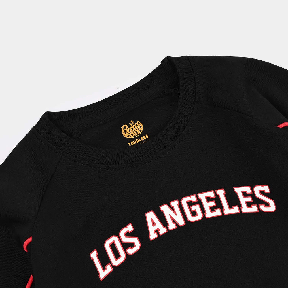 Boys Cotton Jersey T-Shirt H/S Los Angeles-Jet Black