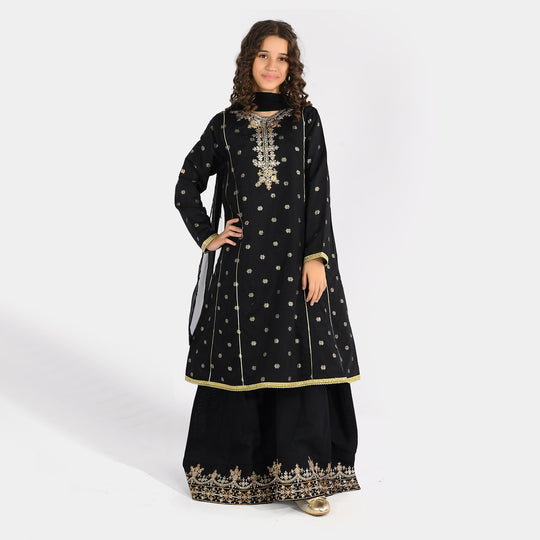 Teens Girls Jacquard 3-Piece Set (Jewel) - Black