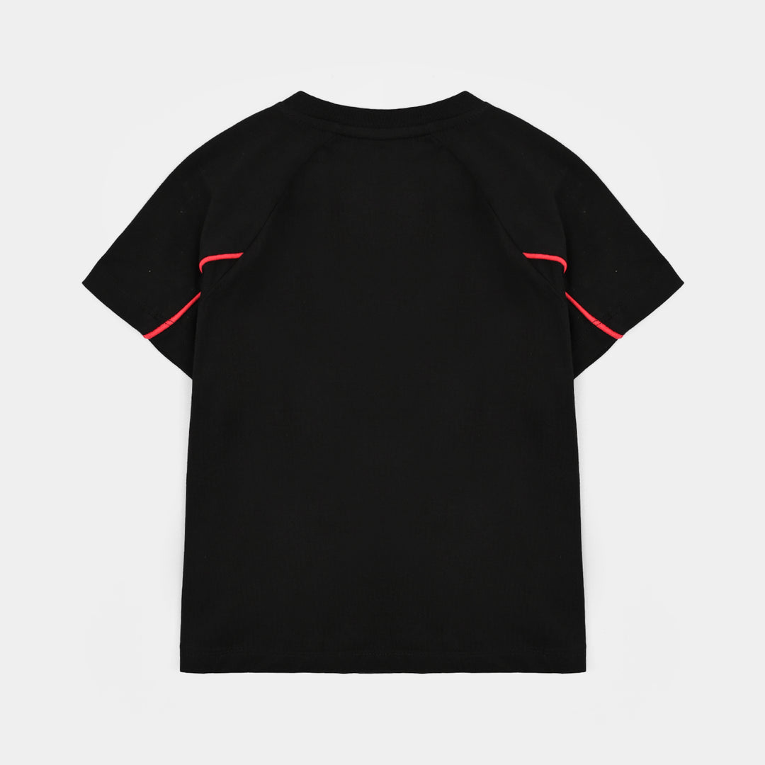 Boys Cotton Jersey T-Shirt H/S Los Angeles-Jet Black