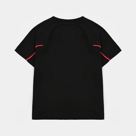 Boys Cotton Jersey T-Shirt H/S Los Angeles-Jet Black