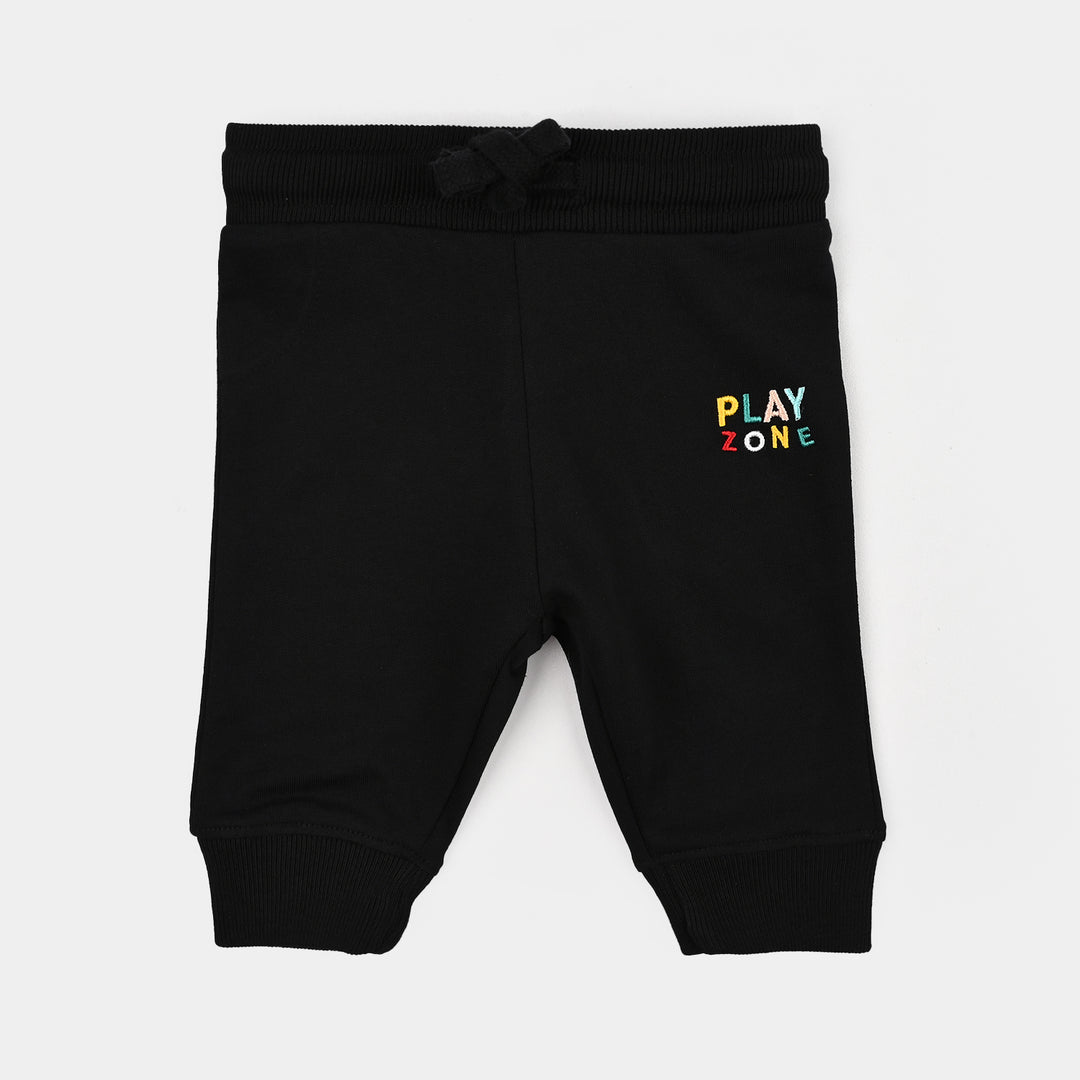 Infant Boys Cotton Terry Pyjama Play Zone-Jet Black