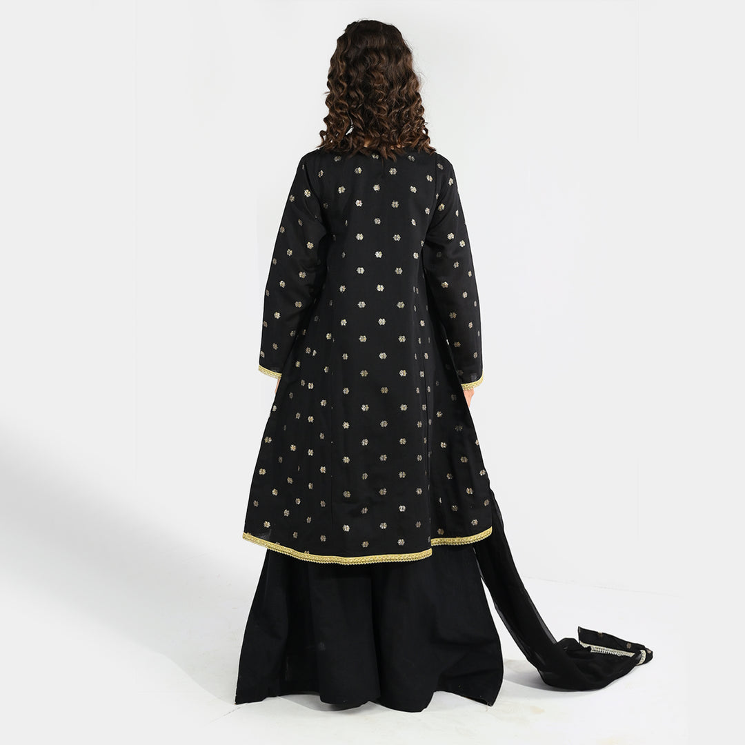 Teens Girls Jacquard 3-Piece Set (Jewel) - Black